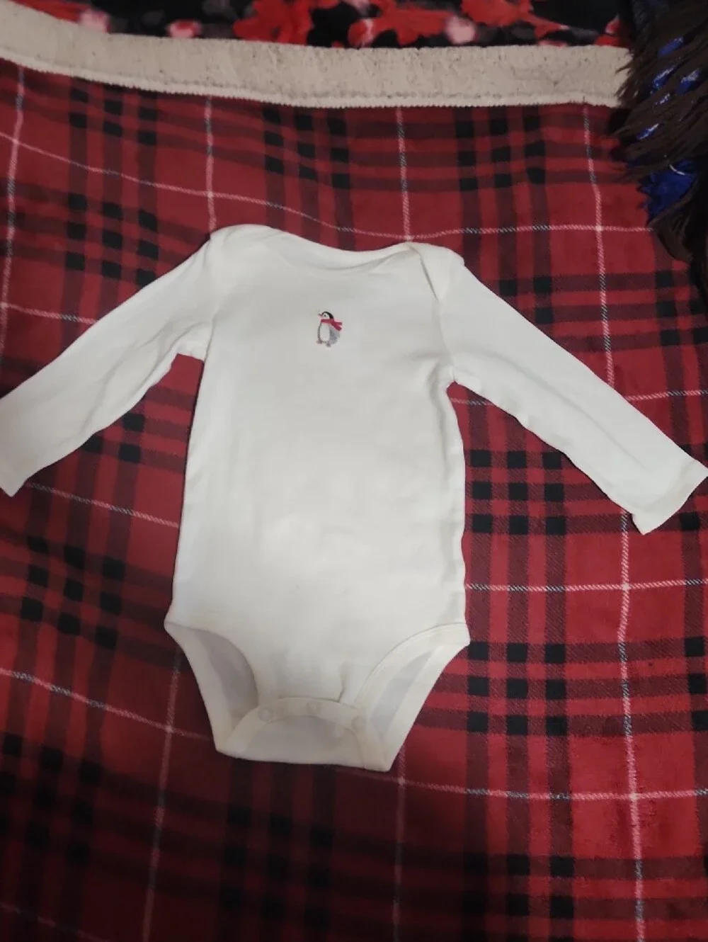 Carter's Green Long-Sleeve Baby One-Piece White,Gray And Light Blue Body Suit.